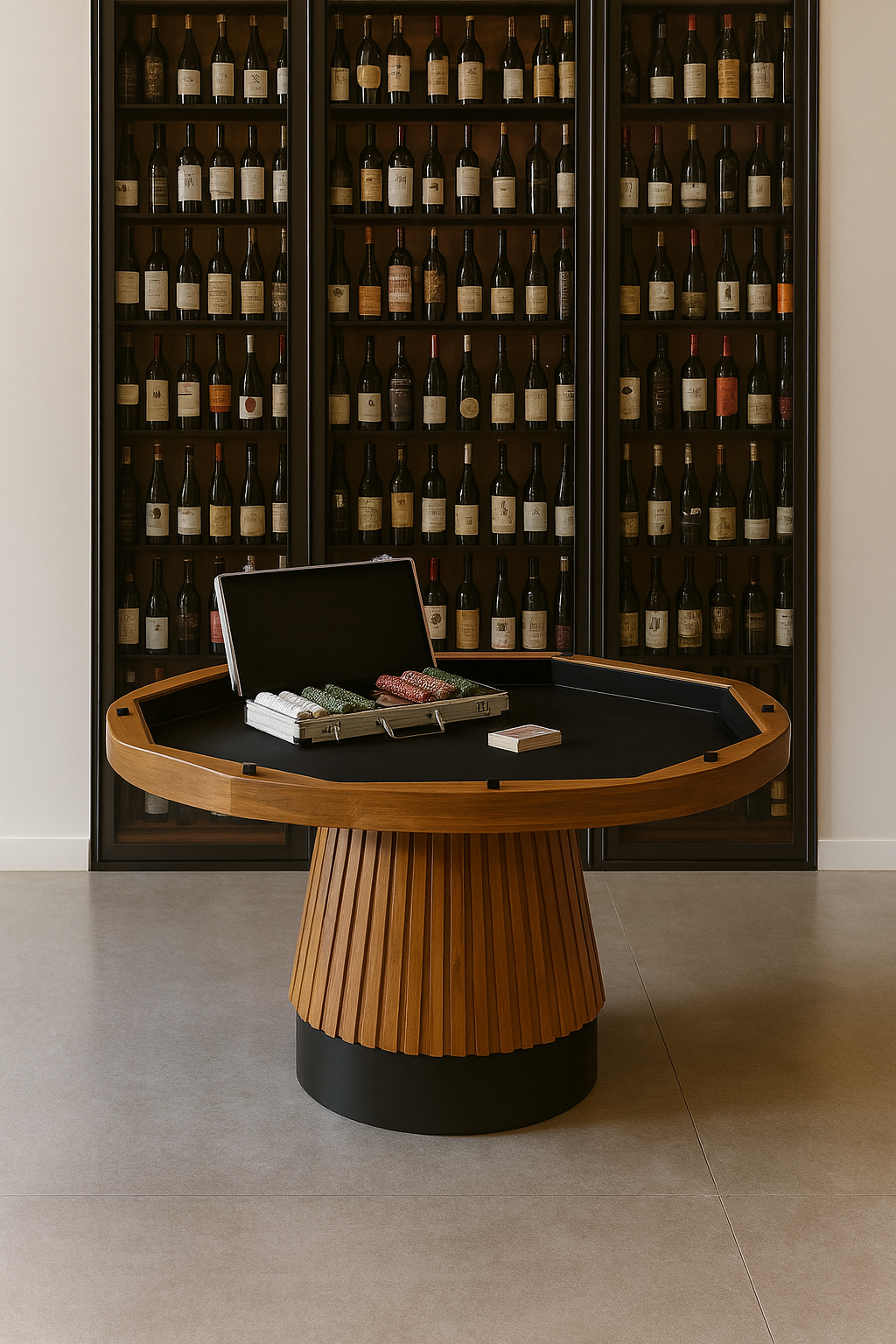 48" Poker Table - Walnut Play Lifestyle3