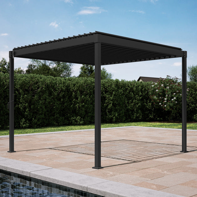 MIRADOR 80S 10'x10' CHARCOAL PERGOLA