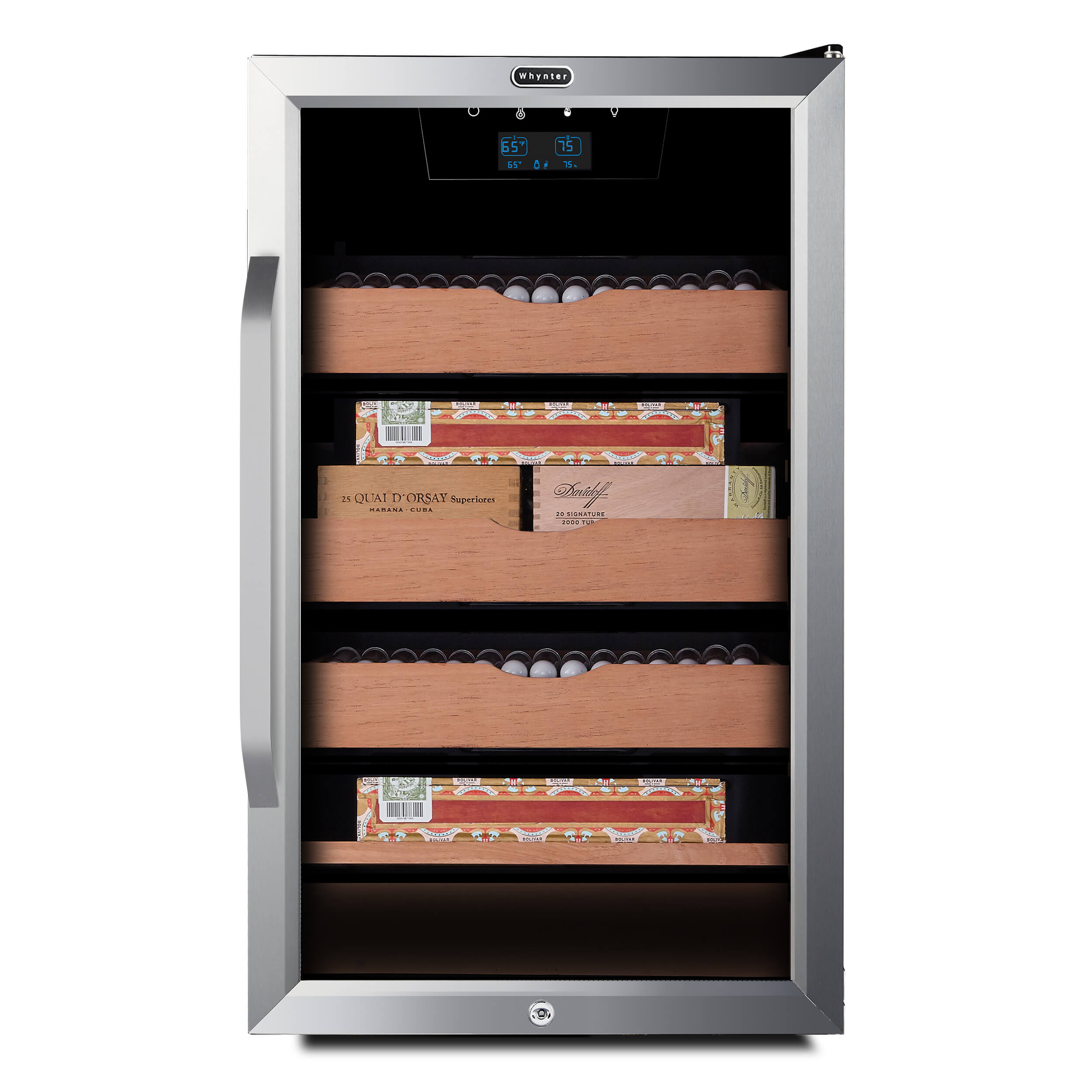 Whynter 650-Count 4.2 cu.ft. Electric Cigar Cabinet Cooler and Humidor with Humidity Temperature Control Cooling & Heating and Spanish Cedar Shelves - CHC-421HC