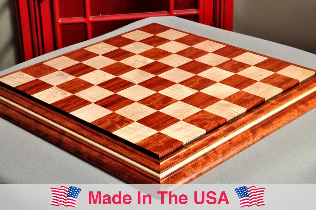 Signature Contemporary II Chess Board - Bubinga/ Curly Maple - 2.5" Squares