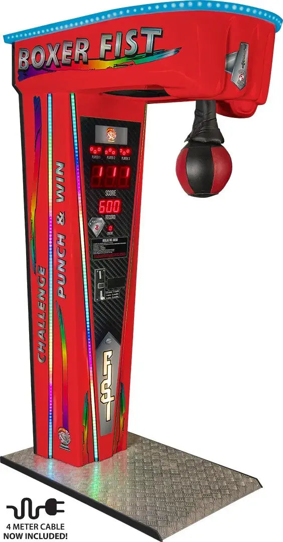 Boxing arcade punch machine side view