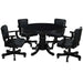 48" 3-in-1 Round Poker Table – Dining, Gaming & Storage in One Game Table