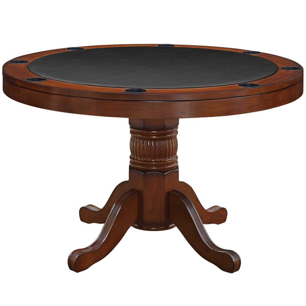 48" 3-in-1 Round Poker Table – Dining, Gaming & Storage in One Game Table