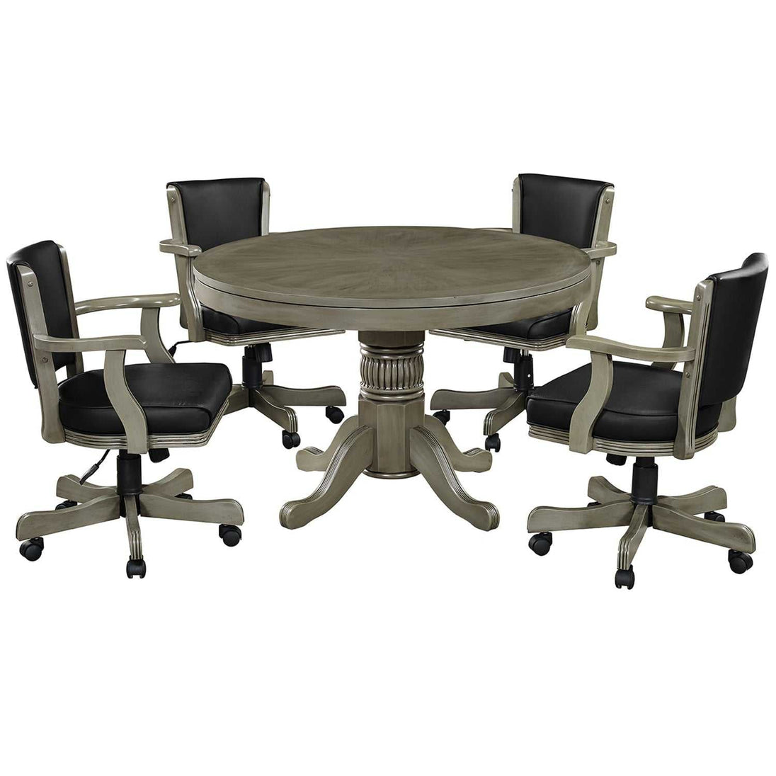 48" 3-in-1 Round Poker Table – Dining, Gaming & Storage in One Game Table