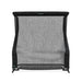 A black sports net return target, designed for practicing ball sports, stands alone with a mesh surface and sturdy frame.