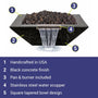 OC Outdoorscapes 26" x 26" Square Black Marble Fire & Water Bowl - Natural Gas