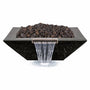 OC Outdoorscapes 26" x 26" Square Black Marble Fire & Water Bowl - Natural Gas