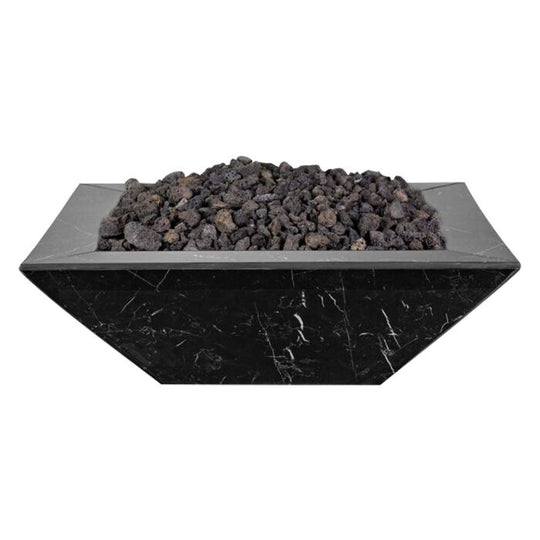 OC Outdoorscapes 26" x 26" Square Black Marble Fire Bowl - Natural Gas