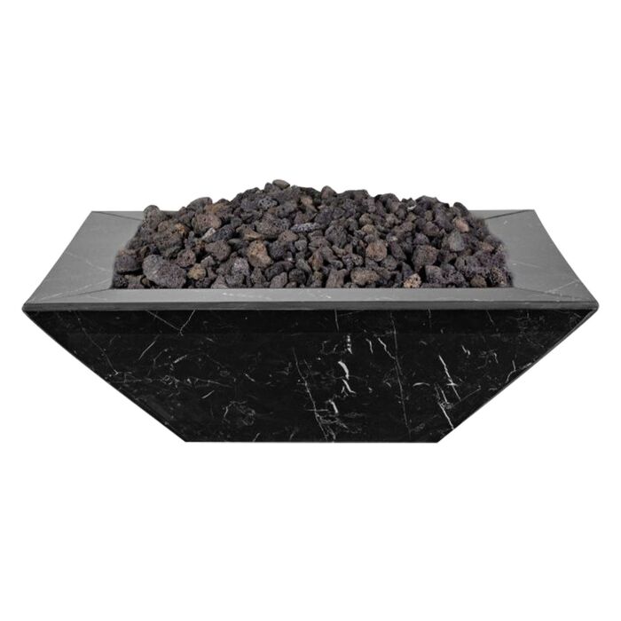 OC Outdoorscapes 26" x 26" Square Black Marble Fire Bowl - Natural Gas