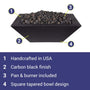 OC Outdoorscapes 26" x 26" Square Carbon Black Fire Bowl - Natural Gas