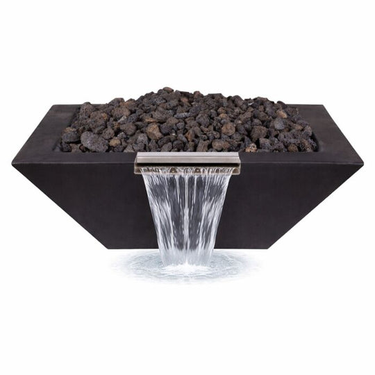 OC Outdoorscapes 26" x 26" Square Carbon Black Fire & Water Bowl - Natural Gas