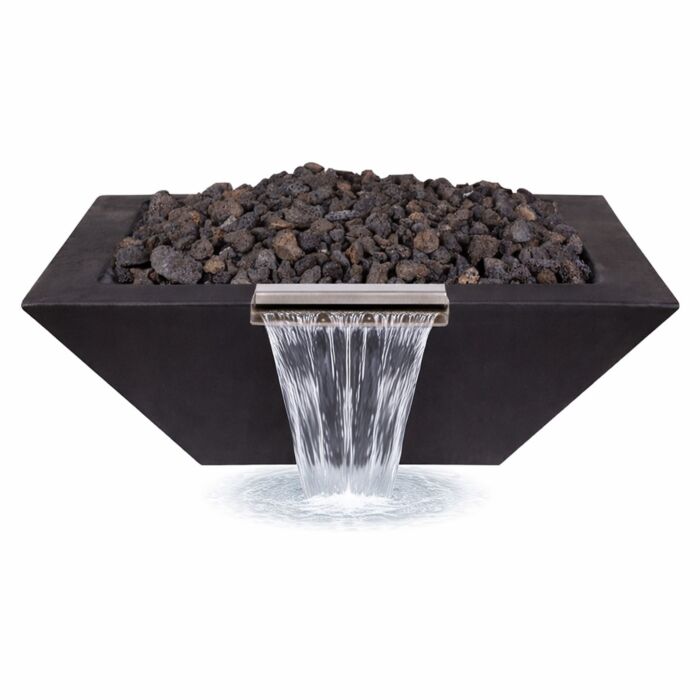 OC Outdoorscapes 26" x 26" Square Carbon Black Fire & Water Bowl - Natural Gas