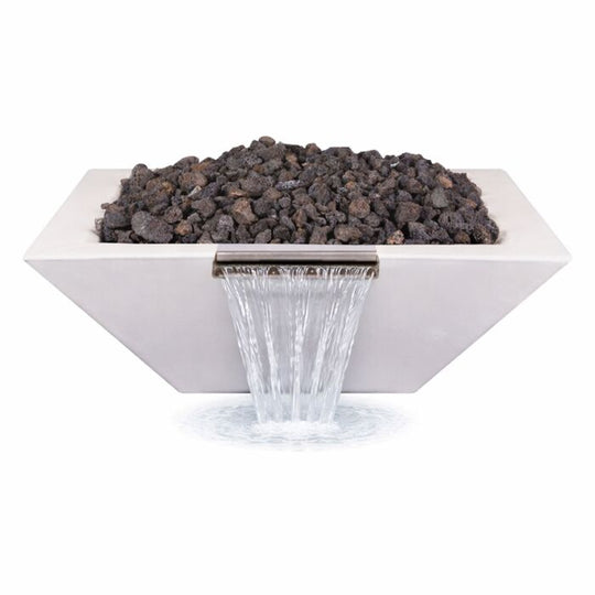 OC Outdoorscapes 26" x 26" Square Classic White Fire & Water Bowl - Natural Gas