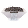 OC Outdoorscapes 26" x 26" Square Classic White Fire & Water Bowl - Natural Gas