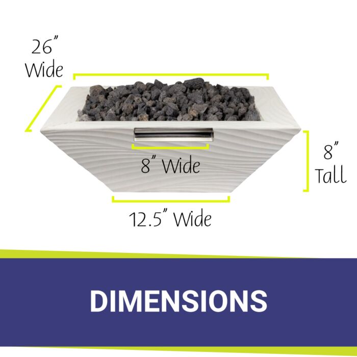 OC Outdoorscapes 26" x 26" Square Don Wave Fire & Water Bowl - Natural Gas