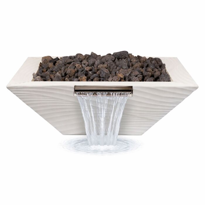 OC Outdoorscapes 26" x 26" Square Don Wave Fire & Water Bowl - Natural Gas