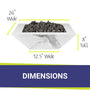 OC Outdoorscapes 26" x 26" Square White Marble Fire Bowl - Natural Gas