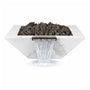OC Outdoorscapes 26" x 26" Square White Marble Fire & Water Bowl - Natural Gas
