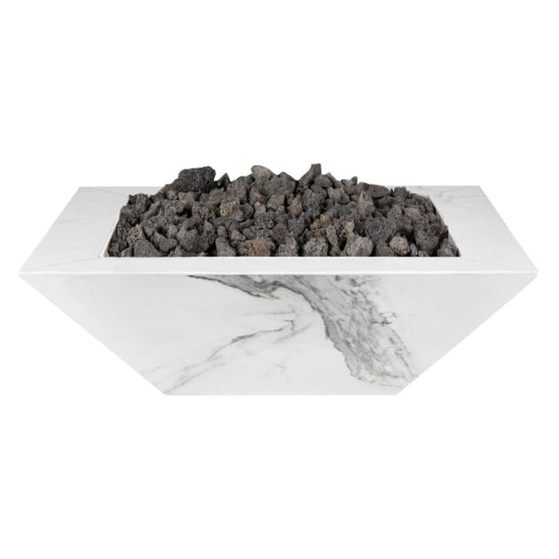 OC Outdoorscapes 26" x 26" Square White Marble Fire Bowl - Natural Gas