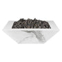 OC Outdoorscapes 26" x 26" Square White Marble Fire Bowl - Natural Gas