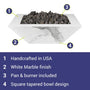 OC Outdoorscapes 26" x 26" Square White Marble Fire Bowl - Natural Gas