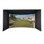 Carl's curved golf simulator enclosure with Trackman software