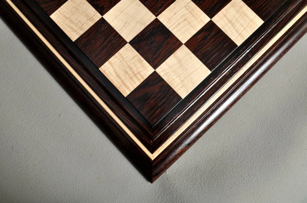 Signature Contemporary II Chess Board - African Palisander/ Curly Maple - 2.5" Squares