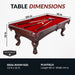 Augusta 8-ft Pool Table - Mahogany Finish with Red Felt