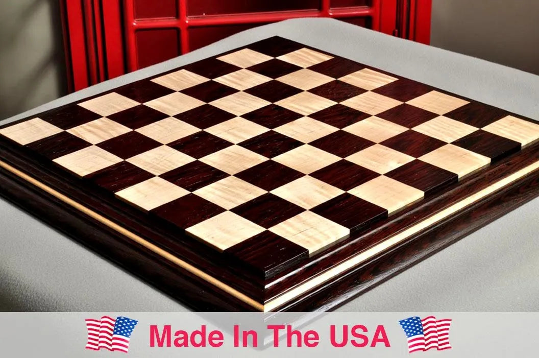 Signature Contemporary II Chess Board - African Palisander/ Curly Maple - 2.5" Squares