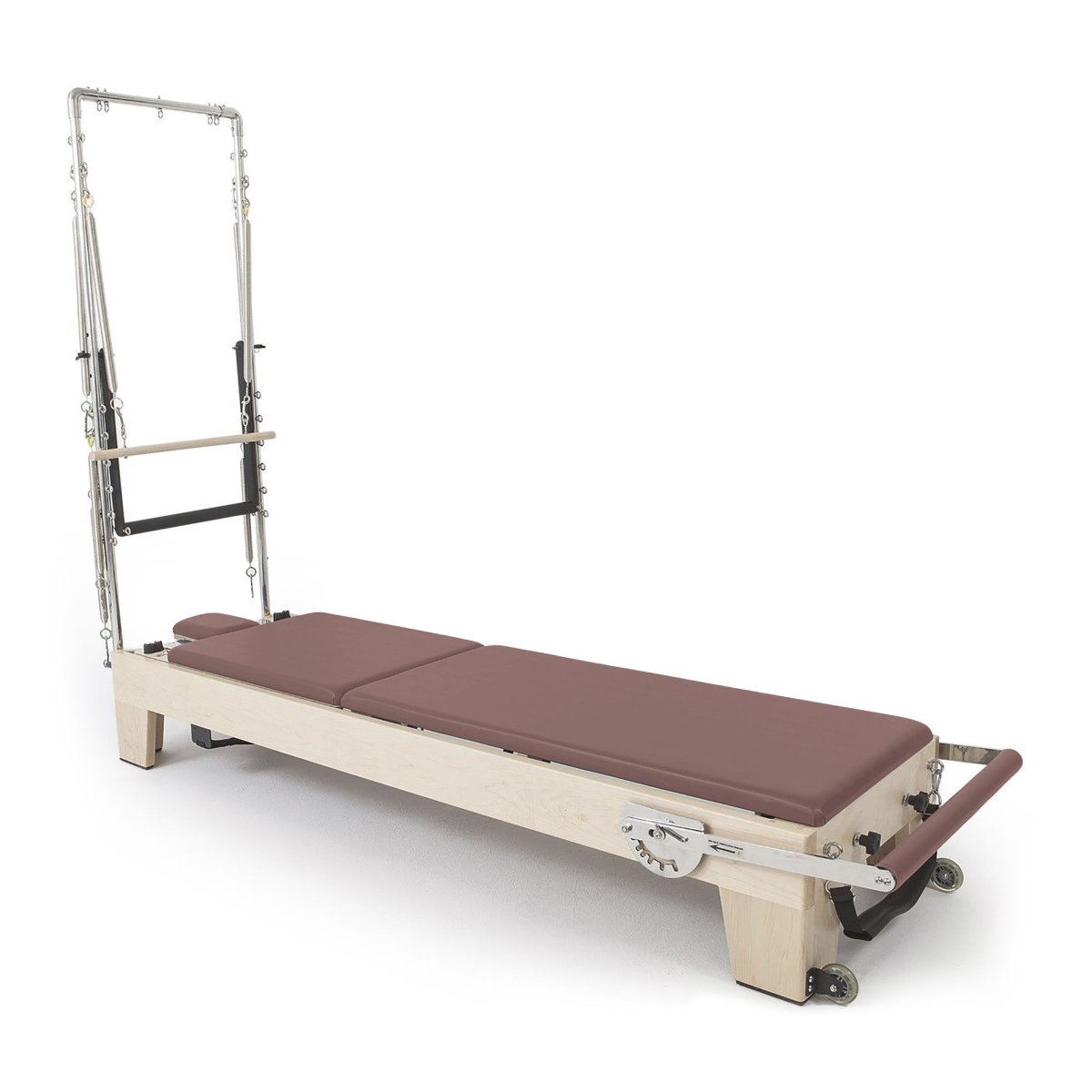 Elite Wooden Reformer with Tower in Dusty Rose
