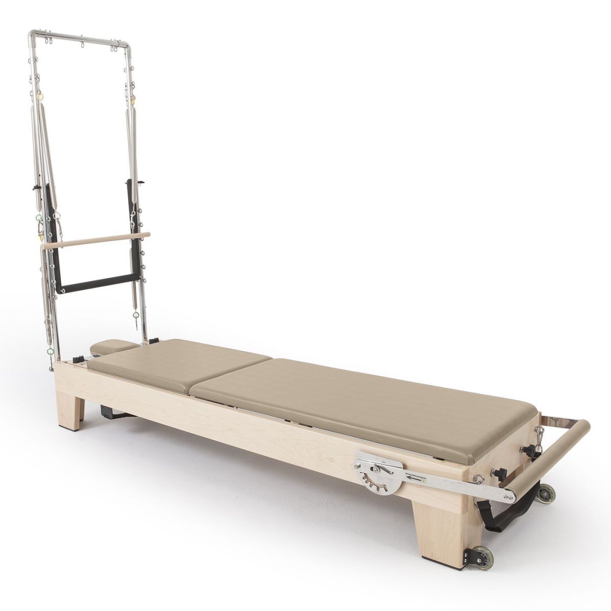 Elite Wooden Reformer with Tower in Mocha Light