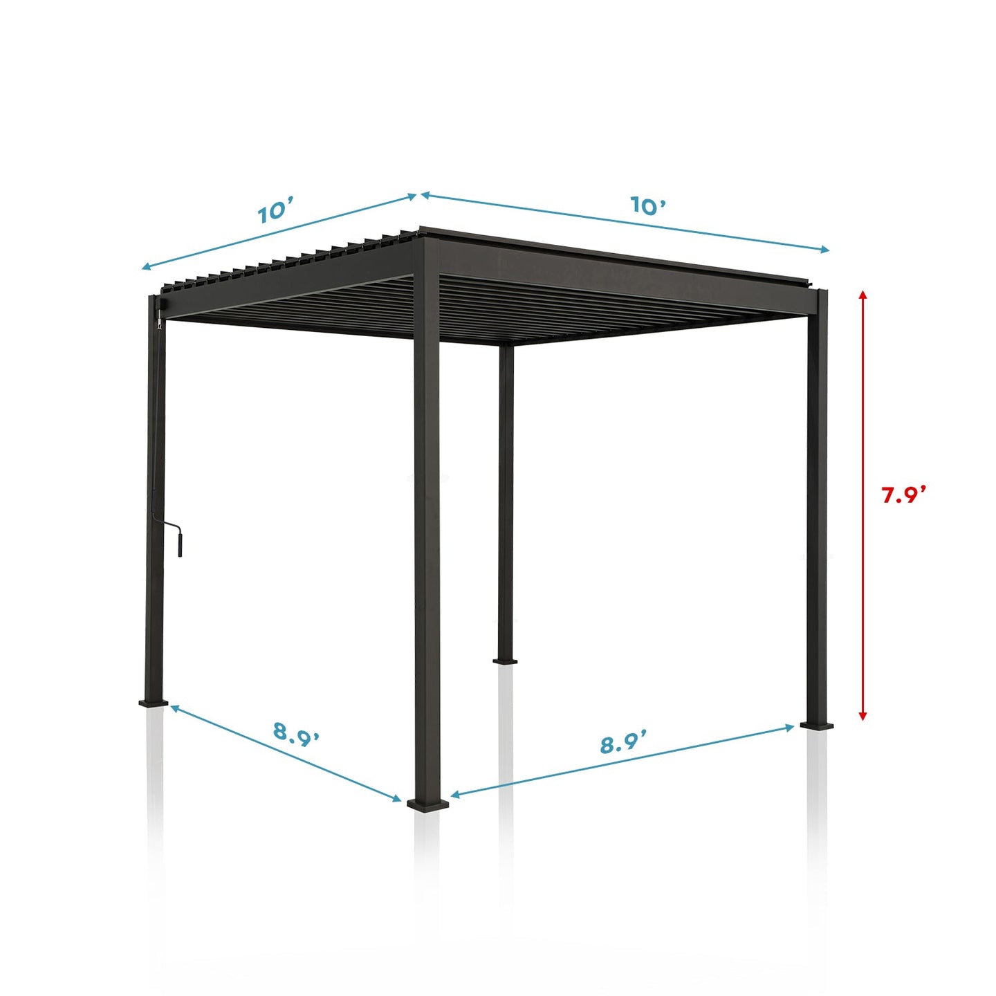 MIRADOR 80S 10'x10' CHARCOAL PERGOLA