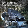 Close-up of the top channel on the TOPOAK Stellar rooftop tent for mounting solar panels