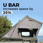 U-bar design on the TOPOAK Stellar rooftop tent that increases interior space