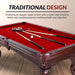 Augusta 8-ft Pool Table - Mahogany Finish with Red Felt